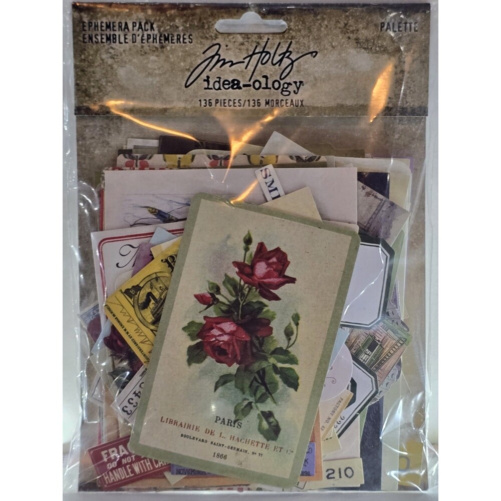 Tim Holtz Idea-ology Palette Ephemera Pack TH94317 136 Pieces New Sealed